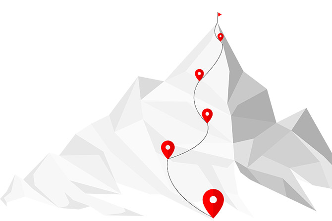 Illustration of mountain with path to top